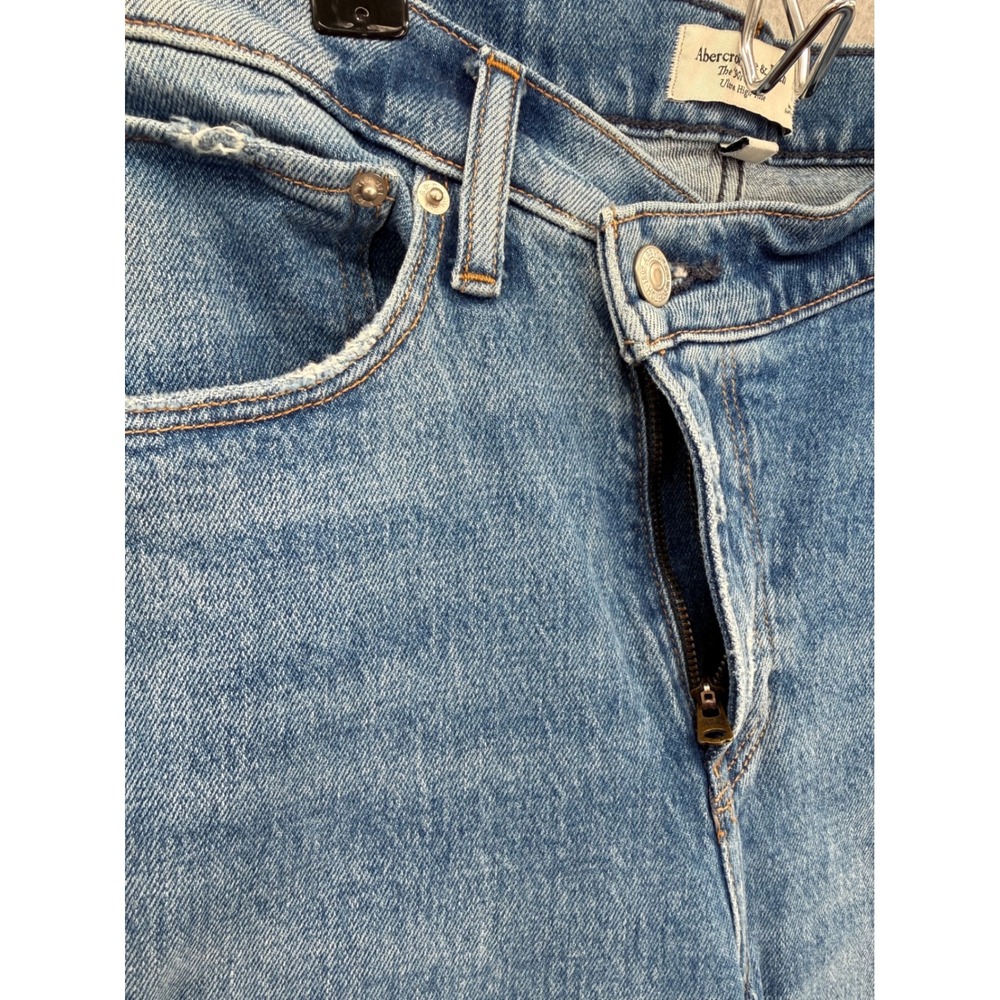 Abercrombie & Fitch The 90s Straight Jeans 29 Blue Curve Love Ultra High Rise - Picture 5 of 10